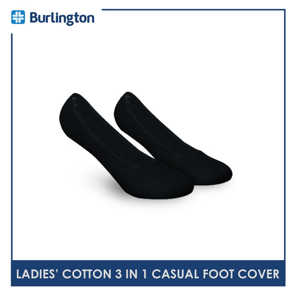 Burlington SNG91F Ladies Cotton No Show Casual Socks 3 pairs in a pack (4357866225769)