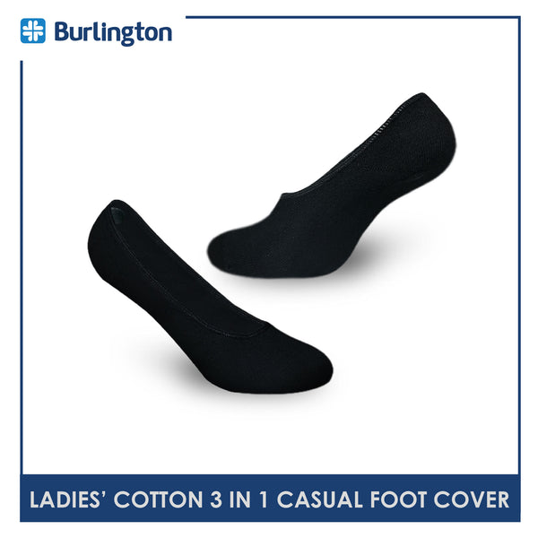 Burlington SNG91F Ladies Cotton No Show Casual Socks 3 pairs in a pack (4357866225769)