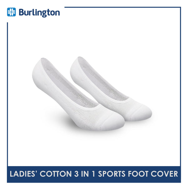 Burlington BLFCSG1G Ladies Cotton No Show Sports Socks with anti slip gel 3 pairs in a pack (4357830017129)