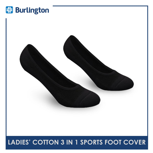 Burlington BLFCSG1G Ladies Cotton No Show Sports Socks with anti slip gel 3 pairs in a pack (4357830017129)