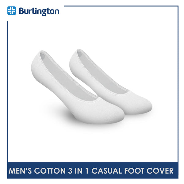Burlington BMFCCG2 Men's Cotton No Show Casual Socks with anti slip gel 3 pairs in a pack (4368125067369)