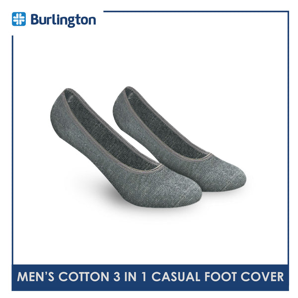 Burlington BMFCCG2 Men's Cotton No Show Casual Socks with anti slip gel 3 pairs in a pack (4368125067369)
