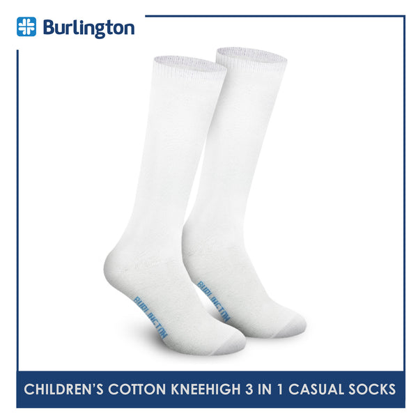Burlington 5605GP Children's Cotton Knee High Casual Socks 3 pairs in a pack (4369724964969)
