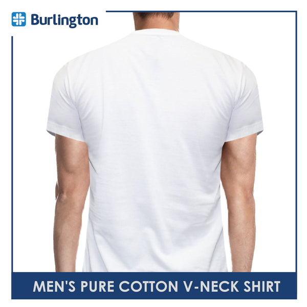 Burlington Men's Round Neck Shirt Plain White Cotton Tshirt GTMSV1 (4357865570409)