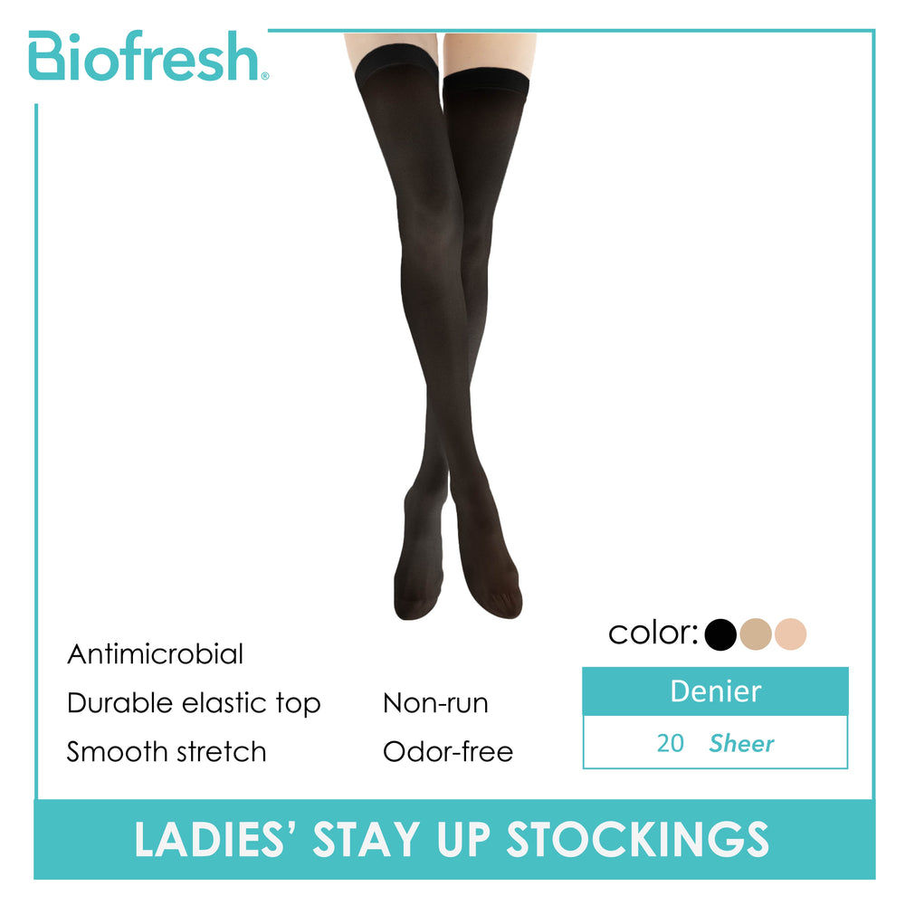 Biofresh Ladies’ Antimicrobial Smooth Stretch Stay up Stockings 50 Denier 1 pair RSSU50