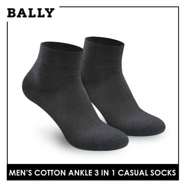 Bally YMCKG142-1 Men's Cotton Ankle Casual Premium Socks 3 pairs in a pack (4568916492393)