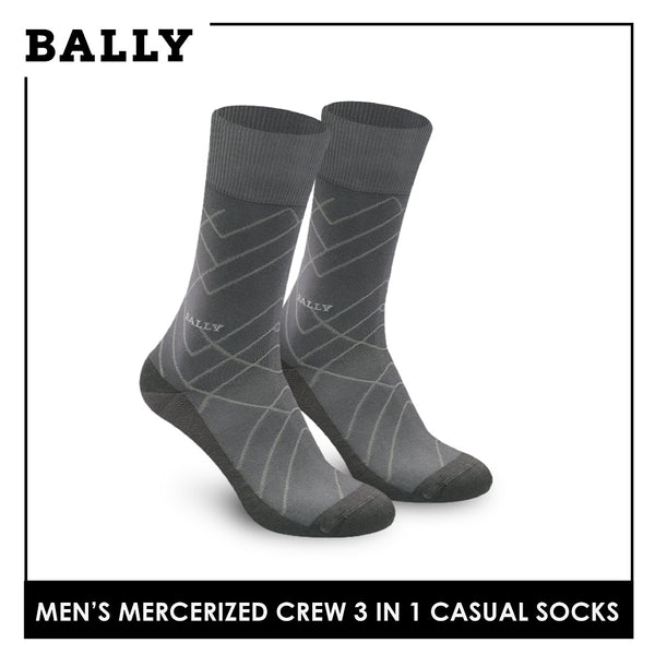 Bally YMMKG6 Men's Mercerized Crew Casual Socks 3 pairs in a pack (4776208990313)