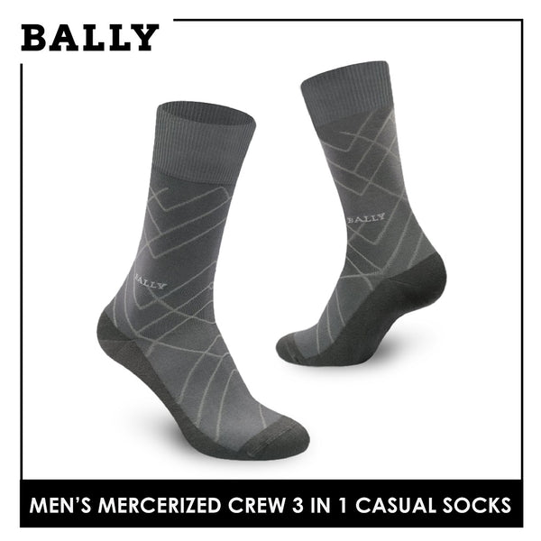 Bally YMMKG6 Men's Mercerized Crew Casual Socks 3 pairs in a pack (4776208990313)