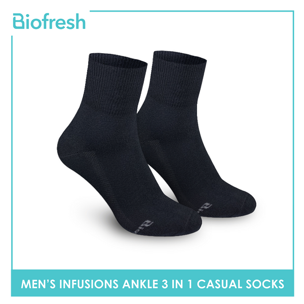 Biofresh Infusion RMCKG11 Men's Cotton Ankle Casual Socks 3-in-1 Pack (4758549299305)