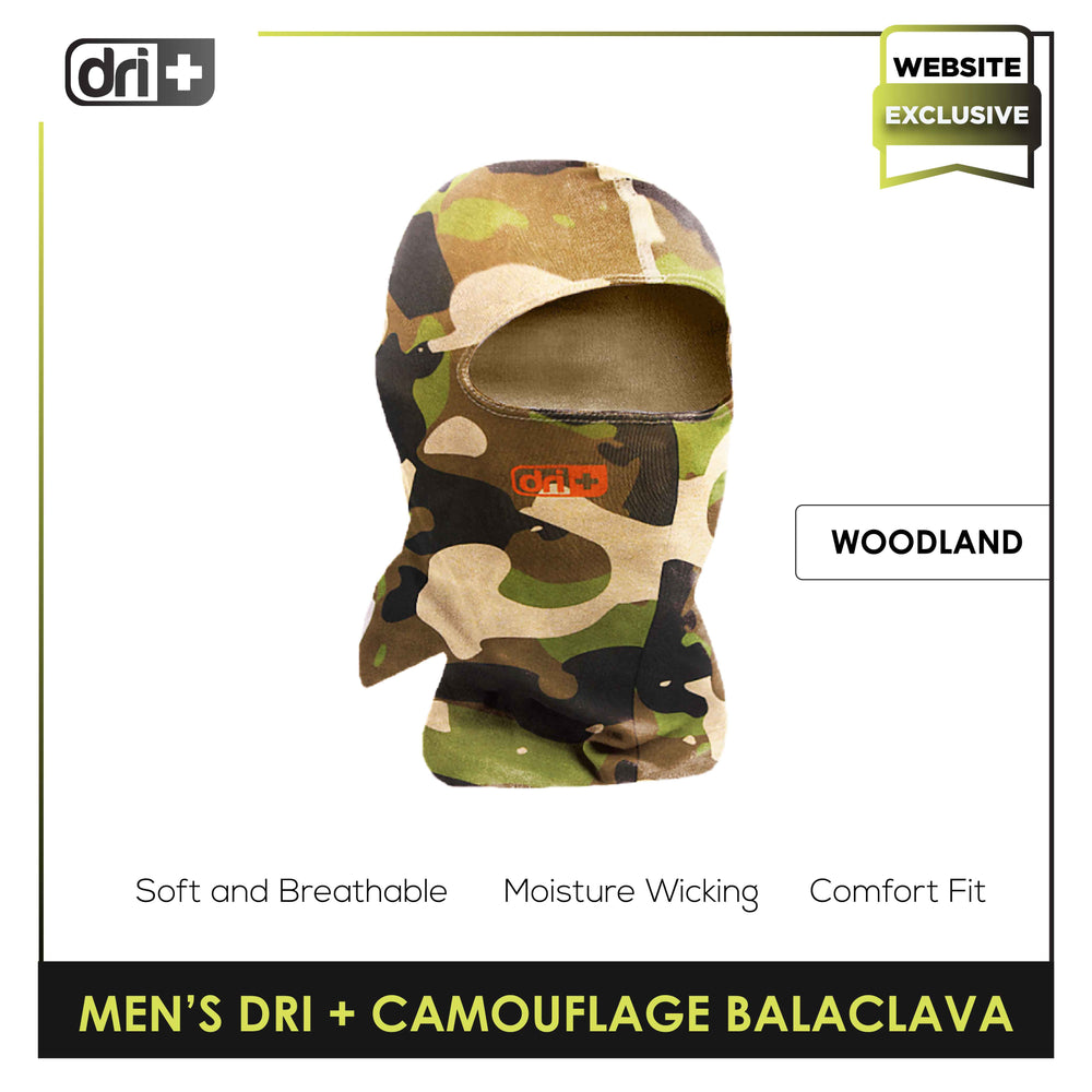 Dri Plus Men's Camou Series Washable Multi-Functional Moisture Wicking Balaclava 1 piece (limited edition) DMCAMOBALA1201