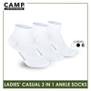 Camp Ladies’ Lite Thin Casual Ankle Socks 3 pairs in a pack CLC2