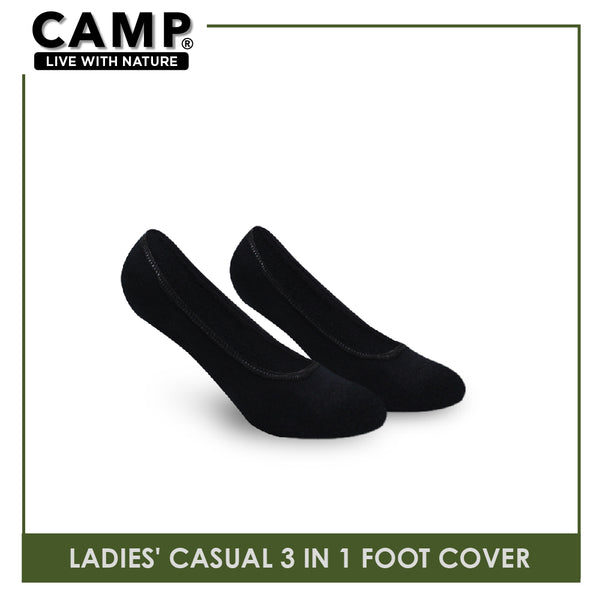 Camp Ladies’ Cotton Lite Thin Casual Foot Cover 3 pairs in a pack CLCFG2