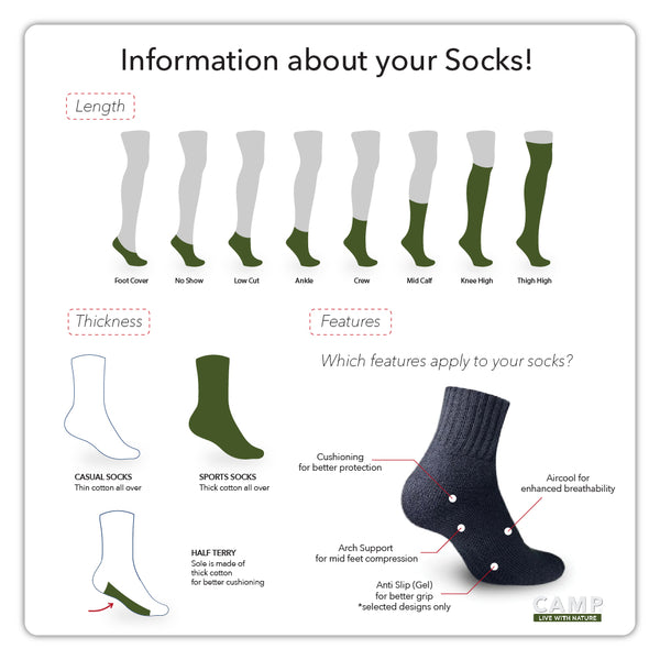 Camp Men’s Super Savers Lite Thin Casual Ankle Socks 4 pairs in 1 pack CMC100