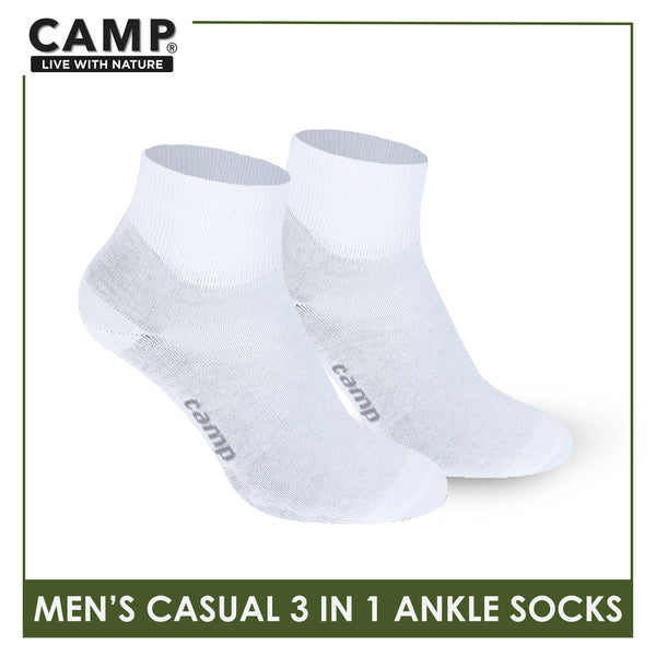 Camp Men's Cotton Lite Thin Casual Ankle Socks 3 pairs in a pack CMC2