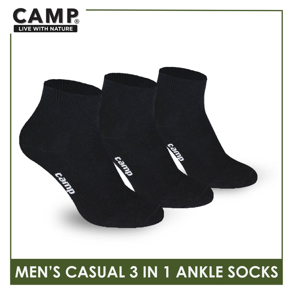 Camp Men's Cotton Lite Thin Casual Ankle Socks 3 pairs in a pack CMC2