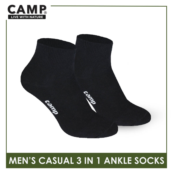 Camp Men's Cotton Lite Thin Casual Ankle Socks 3 pairs in a pack CMC2