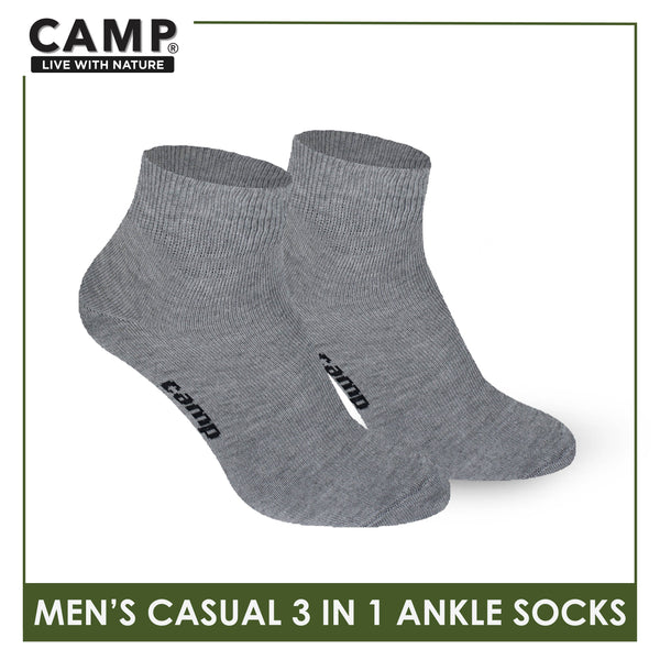 Camp Men's Cotton Lite Thin Casual Ankle Socks 3 pairs in a pack CMC2