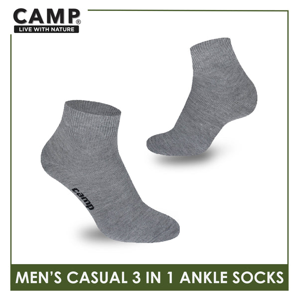 Camp Men's Cotton Lite Thin Casual Ankle Socks 3 pairs in a pack CMC2