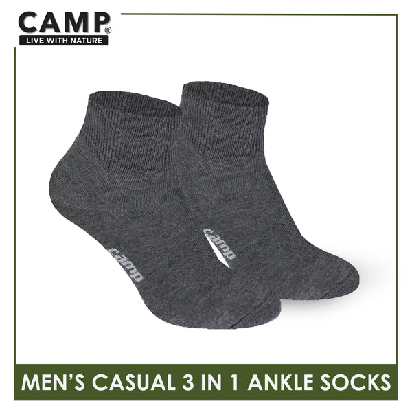 Camp Men's Cotton Lite Thin Casual Ankle Socks 3 pairs in a pack CMC2