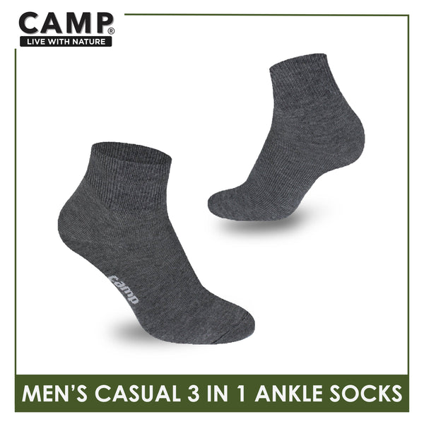 Camp Men's Cotton Lite Thin Casual Ankle Socks 3 pairs in a pack CMC2