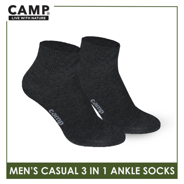 Camp Men's Cotton Lite Thin Casual Ankle Socks 3 pairs in a pack CMC2