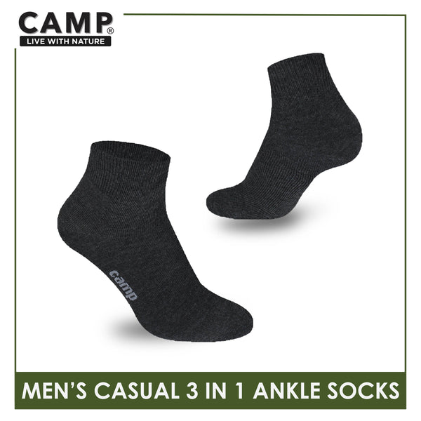 Camp Men's Cotton Lite Thin Casual Ankle Socks 3 pairs in a pack CMC2