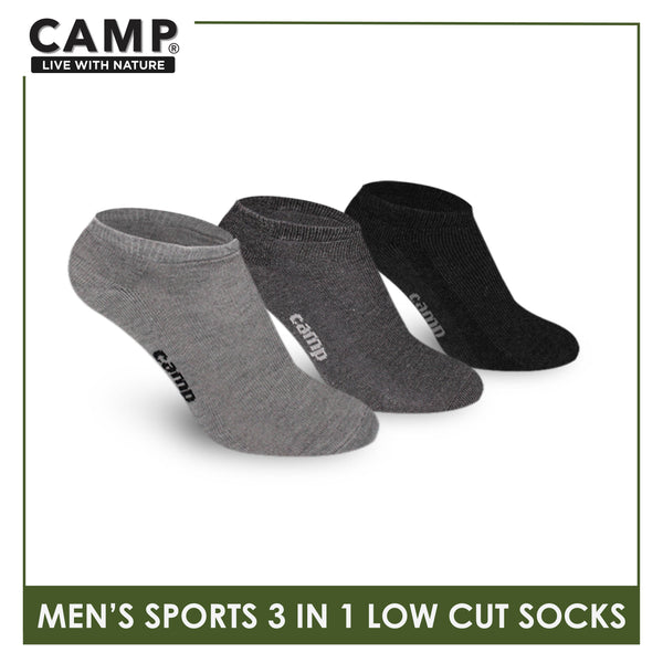 Camp Men's Cotton Thick Sports Low Cut Socks 3 pairs in a pack CMS0
