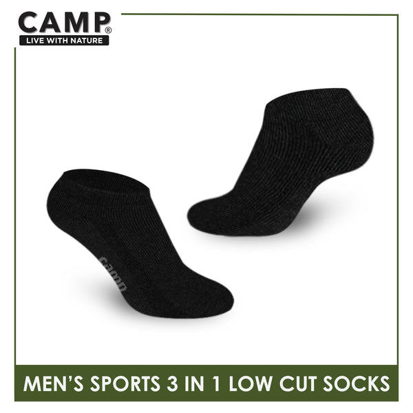 Camp Men's Cotton Thick Sports Low Cut Socks 3 pairs in a pack CMS0
