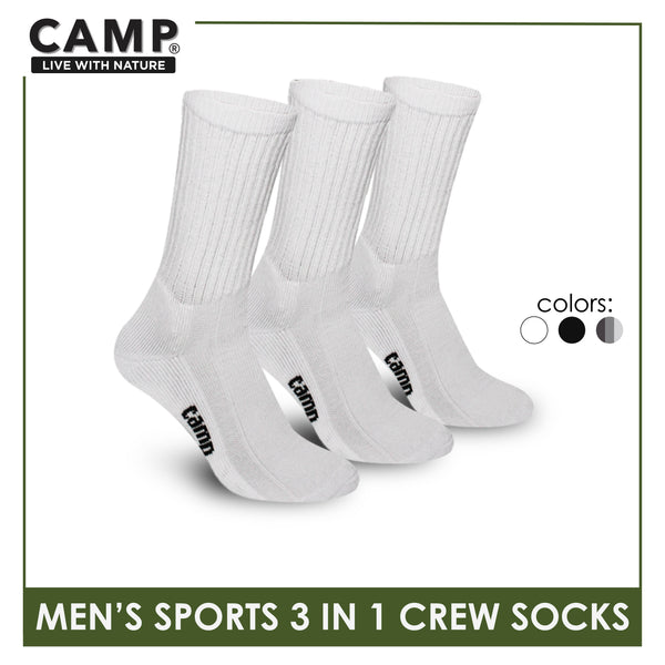 Camp Men's Cotton Thick Sports Crew Socks 3 pairs in a pack CMS3