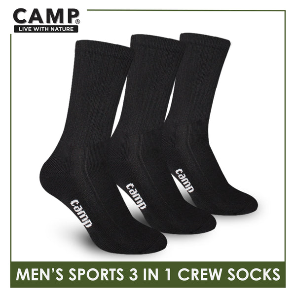 Camp Men's Cotton Thick Sports Crew Socks 3 pairs in a pack CMS3