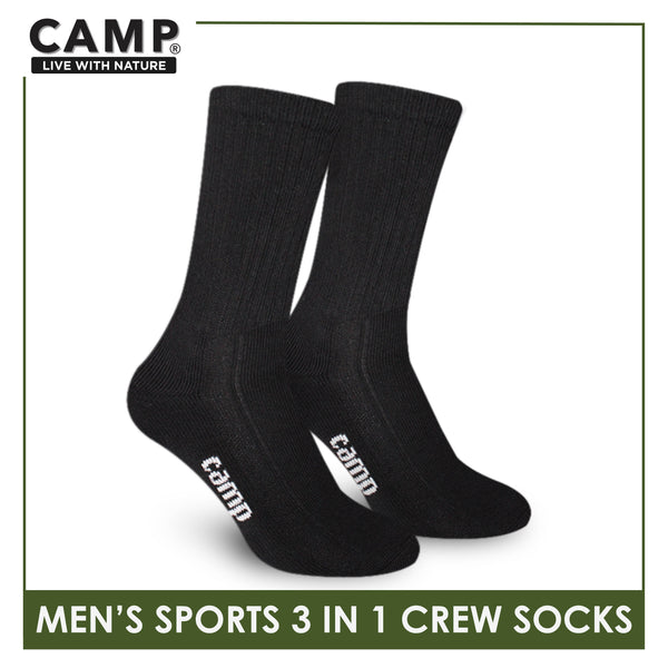 Camp Men's Cotton Thick Sports Crew Socks 3 pairs in a pack CMS3