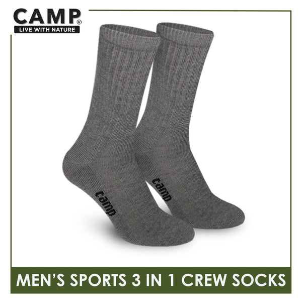 Camp Men's Cotton Thick Sports Crew Socks 3 pairs in a pack CMS3
