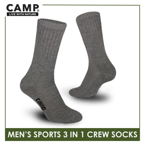Camp Men's Cotton Thick Sports Crew Socks 3 pairs in a pack CMS3
