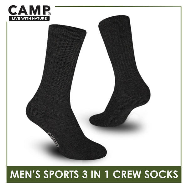 Camp Men's Cotton Thick Sports Crew Socks 3 pairs in a pack CMS3