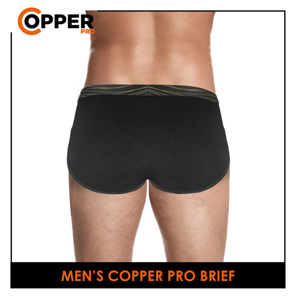 Burlington Men's Copper Pro Antimicrobial Cotton Spandex Brief 1 Piece Underwear CPMBS1401