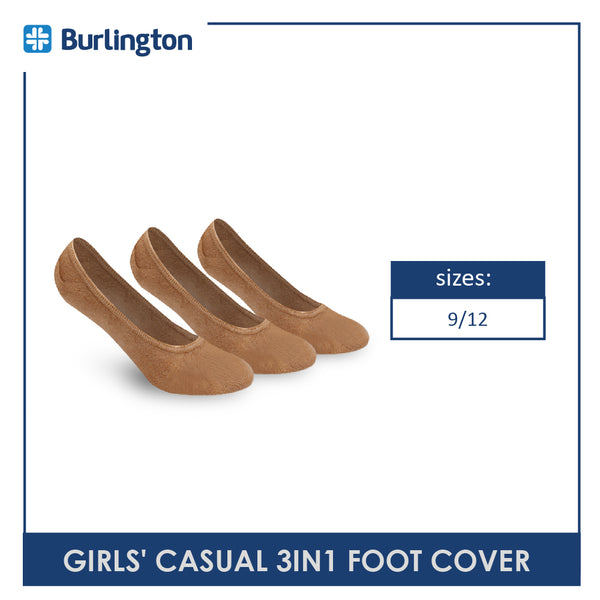 Burlington Girls' Children Cotton Lite Thin Casual Foot Cover 3 pairs in a pack BCFG1
