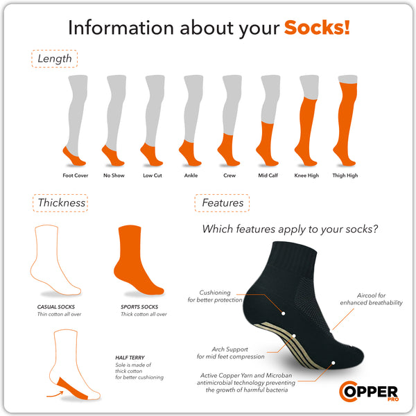 Burlington Boys’ Copper Pro Antimicrobial Cotton Extreme Performance Ankle Socks 3in1 CPBSG2301