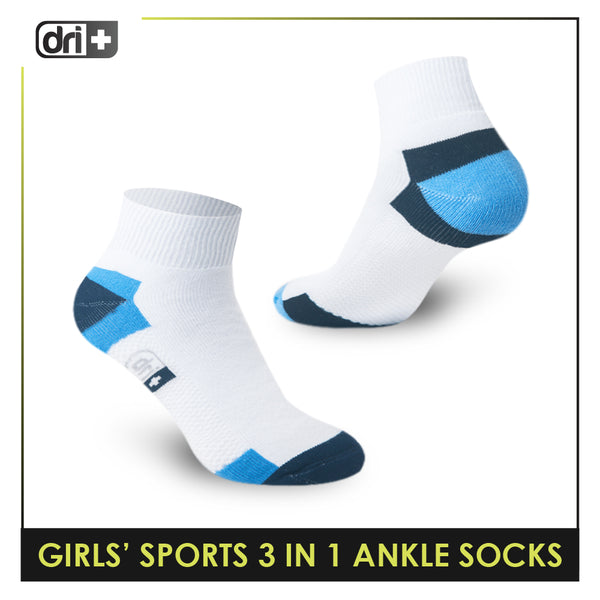 Dri Plus Girls' Children Thick Sports Ankle Socks 3 pairs in a pack DGSG6