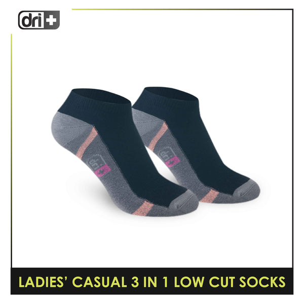 Dri Plus Ladies' Lite Thin Casual Low Cut Socks 3 pairs in a pack DLCKG30