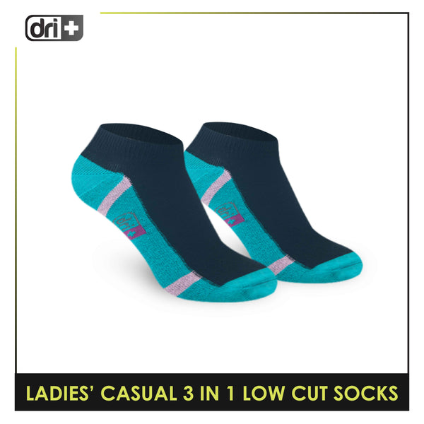 Dri Plus Ladies' Lite Thin Casual Low Cut Socks 3 pairs in a pack DLCKG30