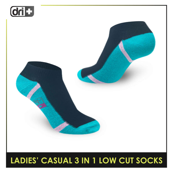 Dri Plus Ladies' Lite Thin Casual Low Cut Socks 3 pairs in a pack DLCKG30