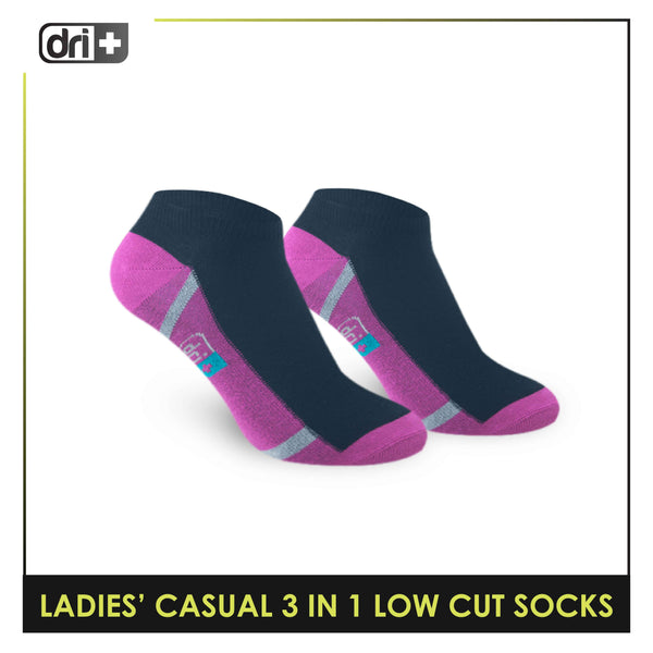 Dri Plus Ladies' Lite Thin Casual Low Cut Socks 3 pairs in a pack DLCKG30