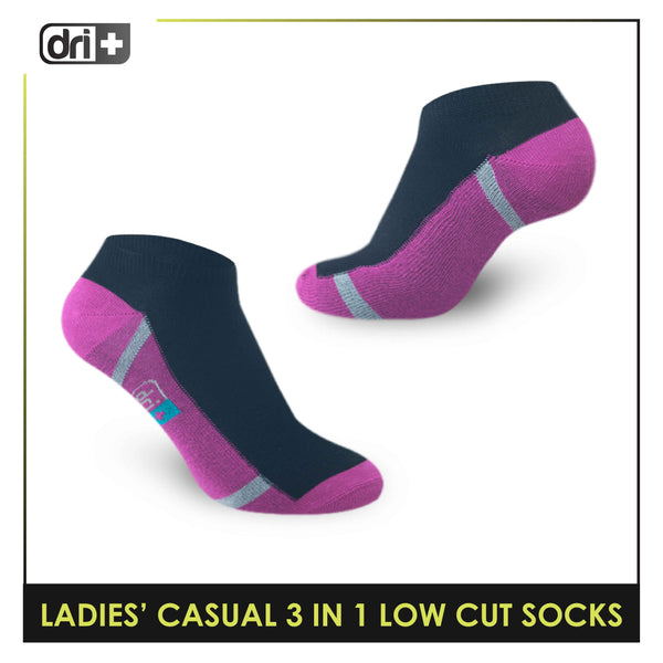 Dri Plus Ladies' Lite Thin Casual Low Cut Socks 3 pairs in a pack DLCKG30