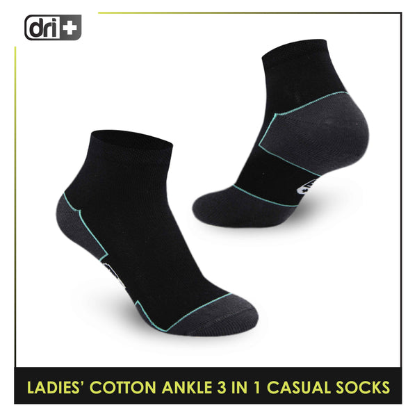 Dri Plus Ladies’ Lite Thin Casual Ankle Socks 3 pairs in a pack DLCKG31