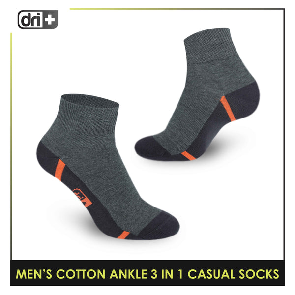 Dri Plus Men's Lite Thin Casual Ankle Socks 3 pairs in a pack DMCG16