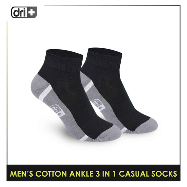 Dri Plus Men's Lite Thin Casual Ankle Socks 3 pairs in a pack DMCG16