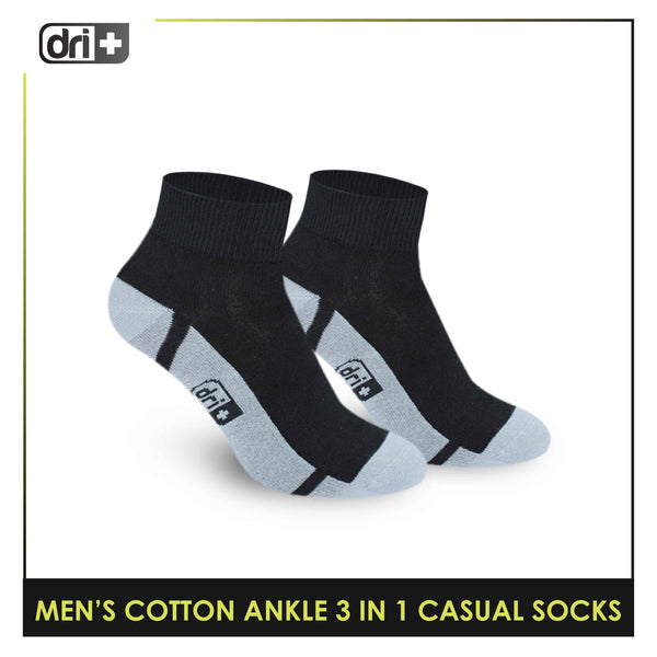 Dri Plus Men's Lite Thin Casual Ankle Socks 3 pairs in a pack DMCG16