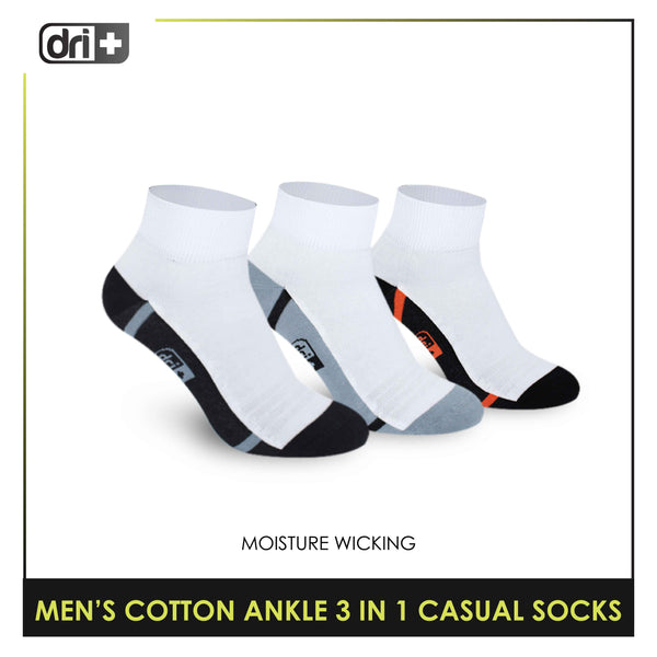 Dri Plus Men's Lite Thin Casual Ankle Socks 3 pairs in a pack DMCG16