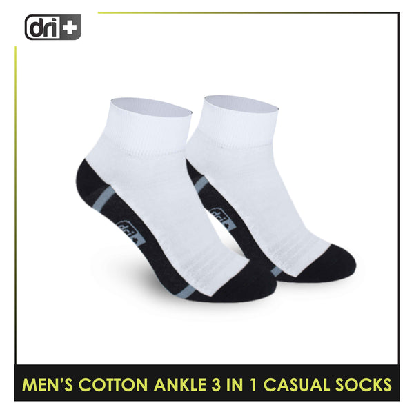 Dri Plus Men's Lite Thin Casual Ankle Socks 3 pairs in a pack DMCG16