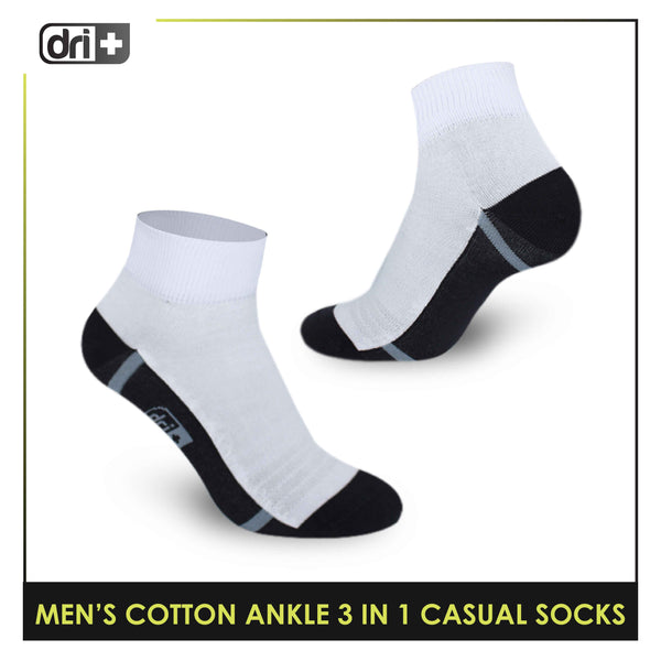 Dri Plus Men's Lite Thin Casual Ankle Socks 3 pairs in a pack DMCG16